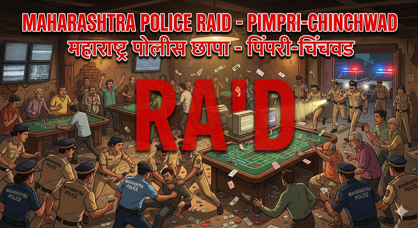 pimpri chinchwad-चिंबळी फाटा येथे कल्याण मटका जुगारावर कारवाई