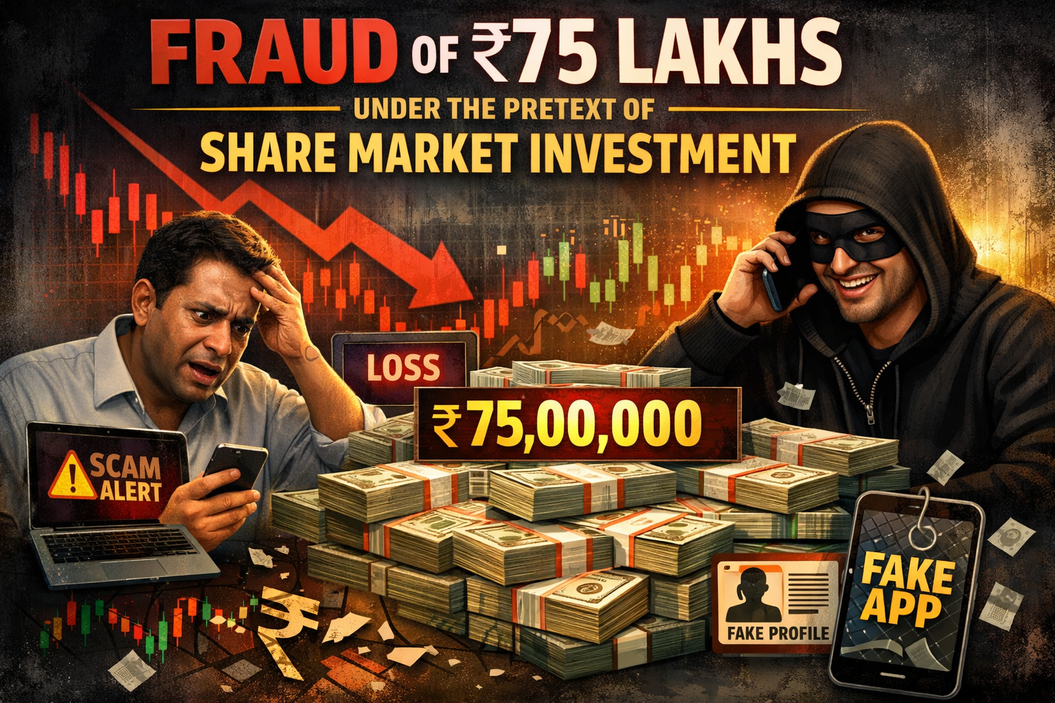pimpri chinchwad-शेअर मार्केटमध्ये गुंतवणुकीच्या बहाण्याने ७५ लाखांची फसवणूक